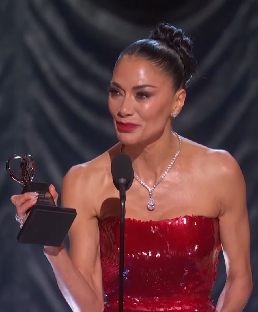 Nicole Scherzinger accepts the 2025 Tony Award for Best Actress in a Leading Role in a Musical (Sunset Boulevard)