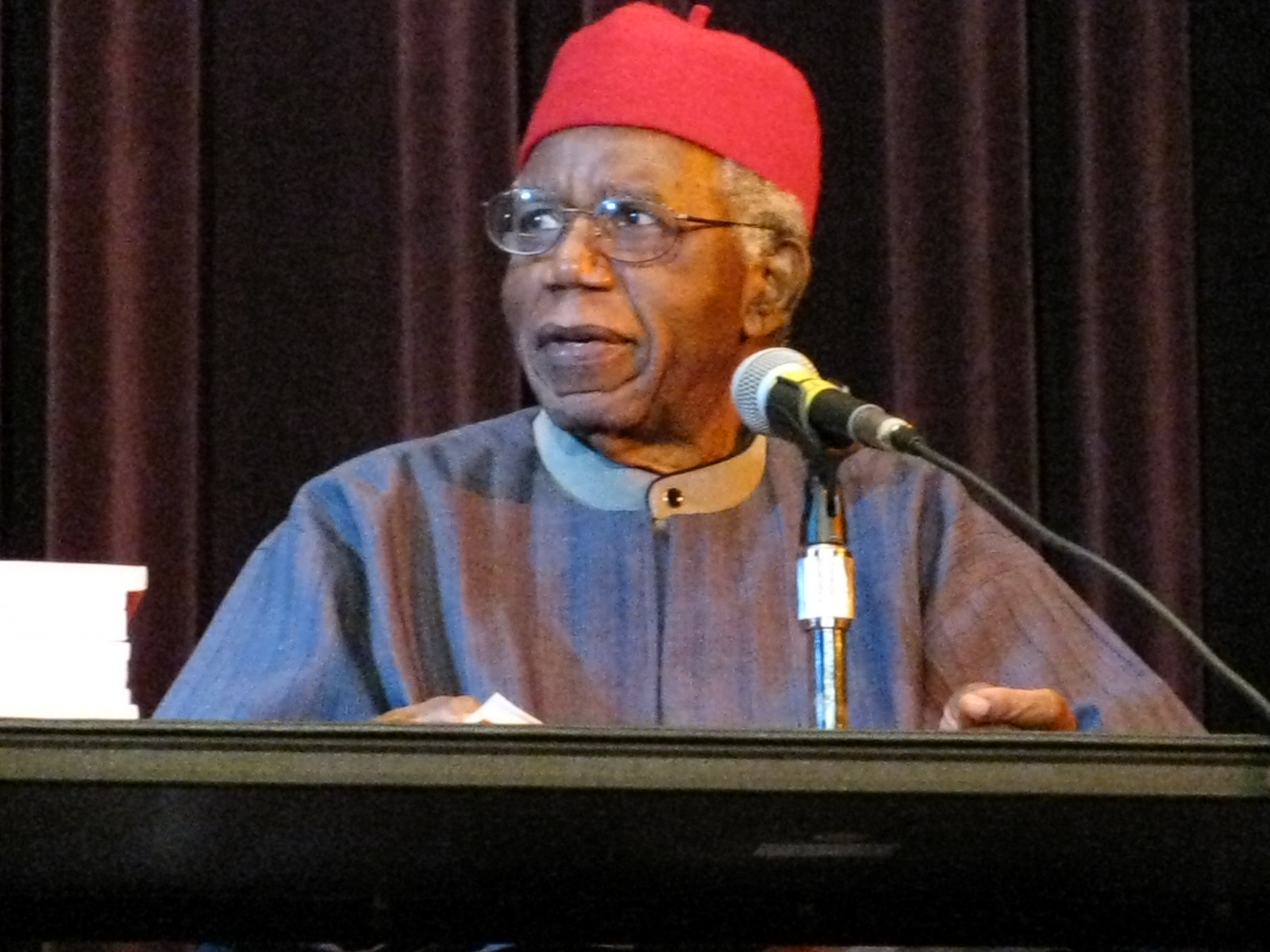 Chinua Achebe at a book signing in Buffalo, New York, September 25, 2008.
