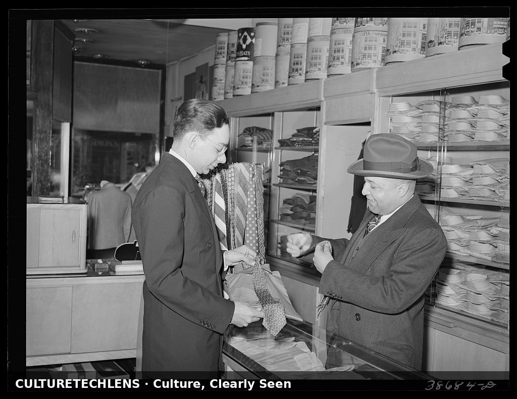 A men's furnishings counter on 47th Street, Chicago, 1941 — CultureTechLens
