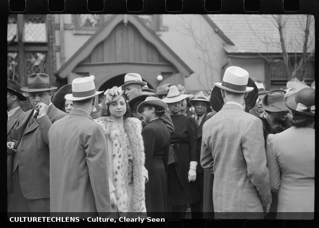 Crowd outside of fashionable Negro church after Easter Sunday service, Chicago, Illinois, 