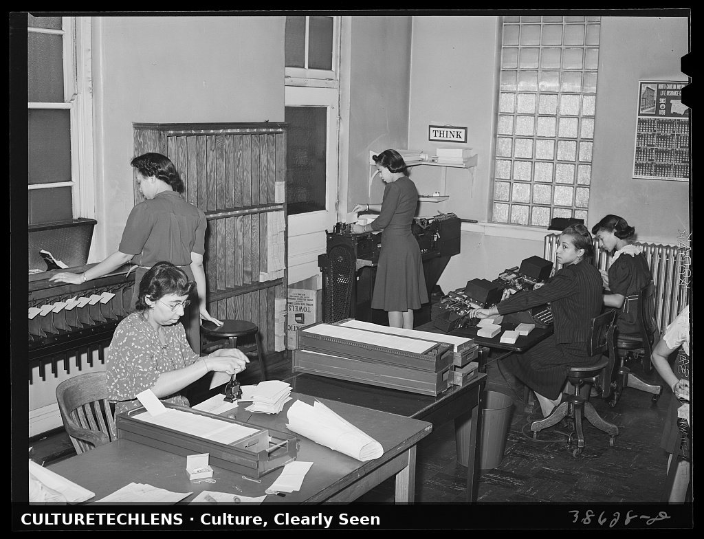 Office force of an insurance company, Chicago, 1941