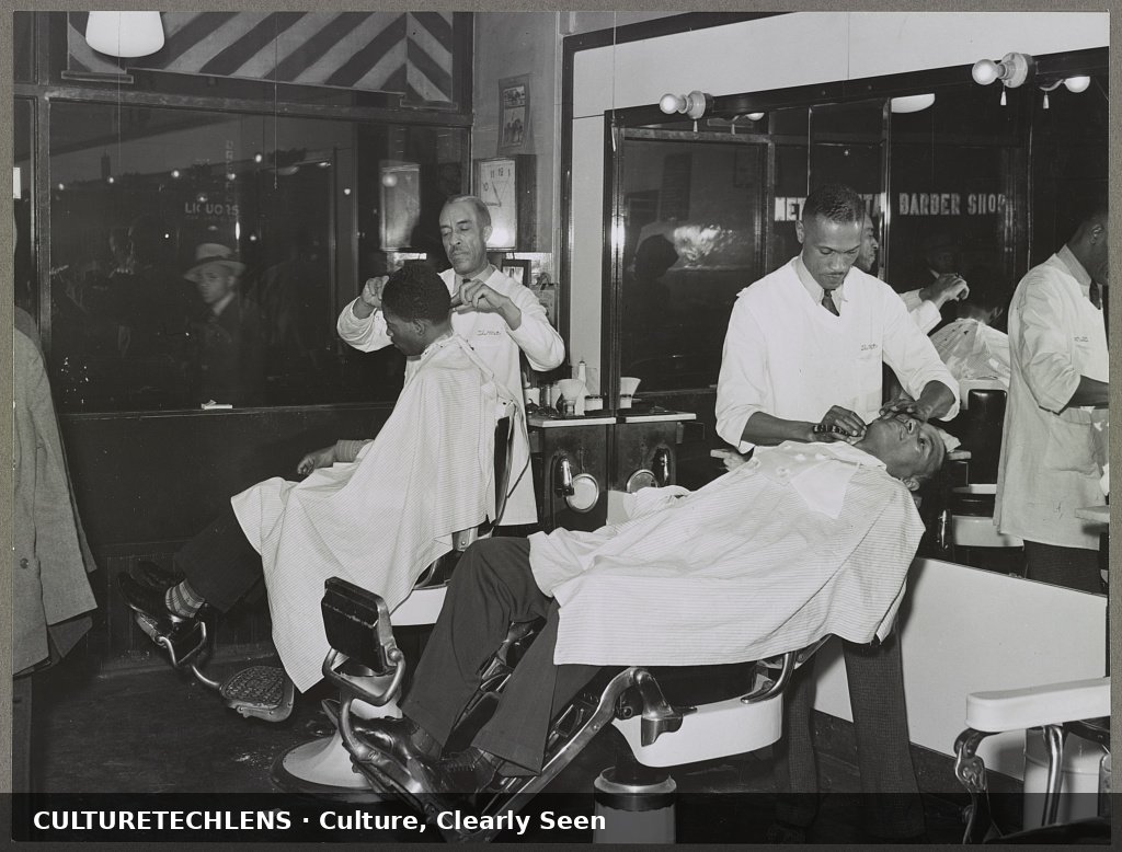 Negro barber shop. Southside of Chicago, Illinois, 1941 — CultureTechLens