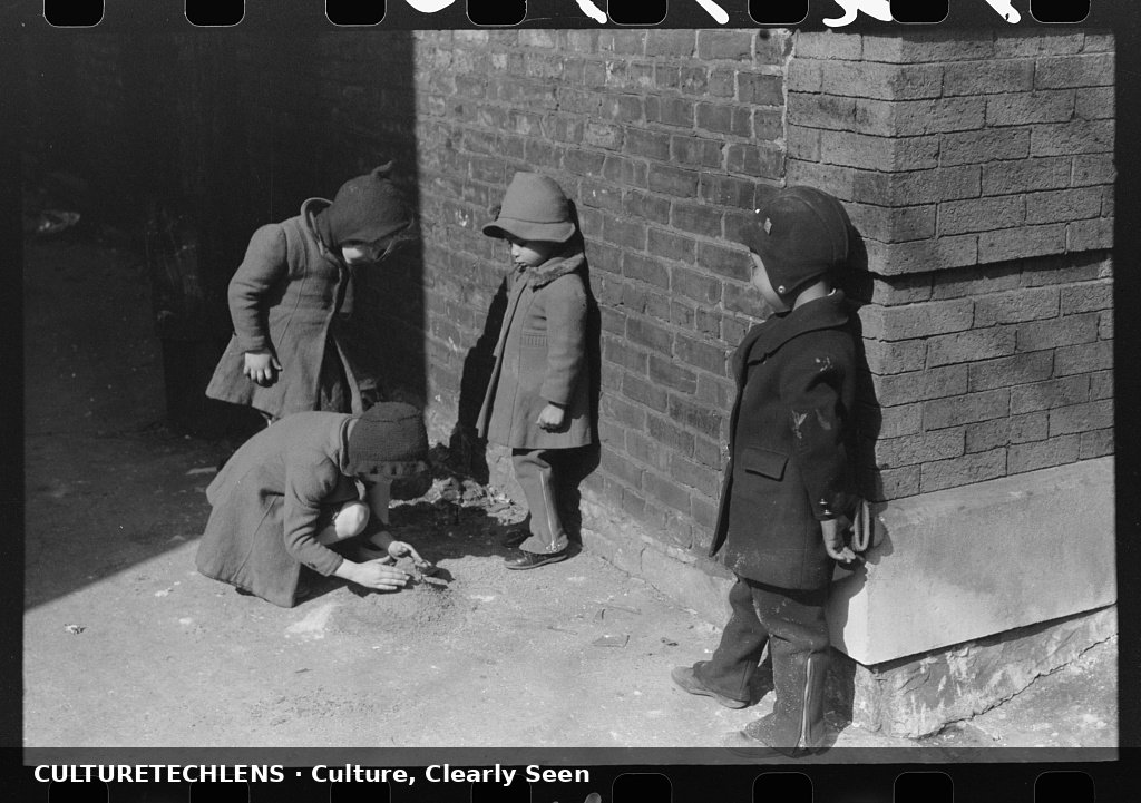 Where the Negro and white sections on the South Side meet, the white and Negro children so
