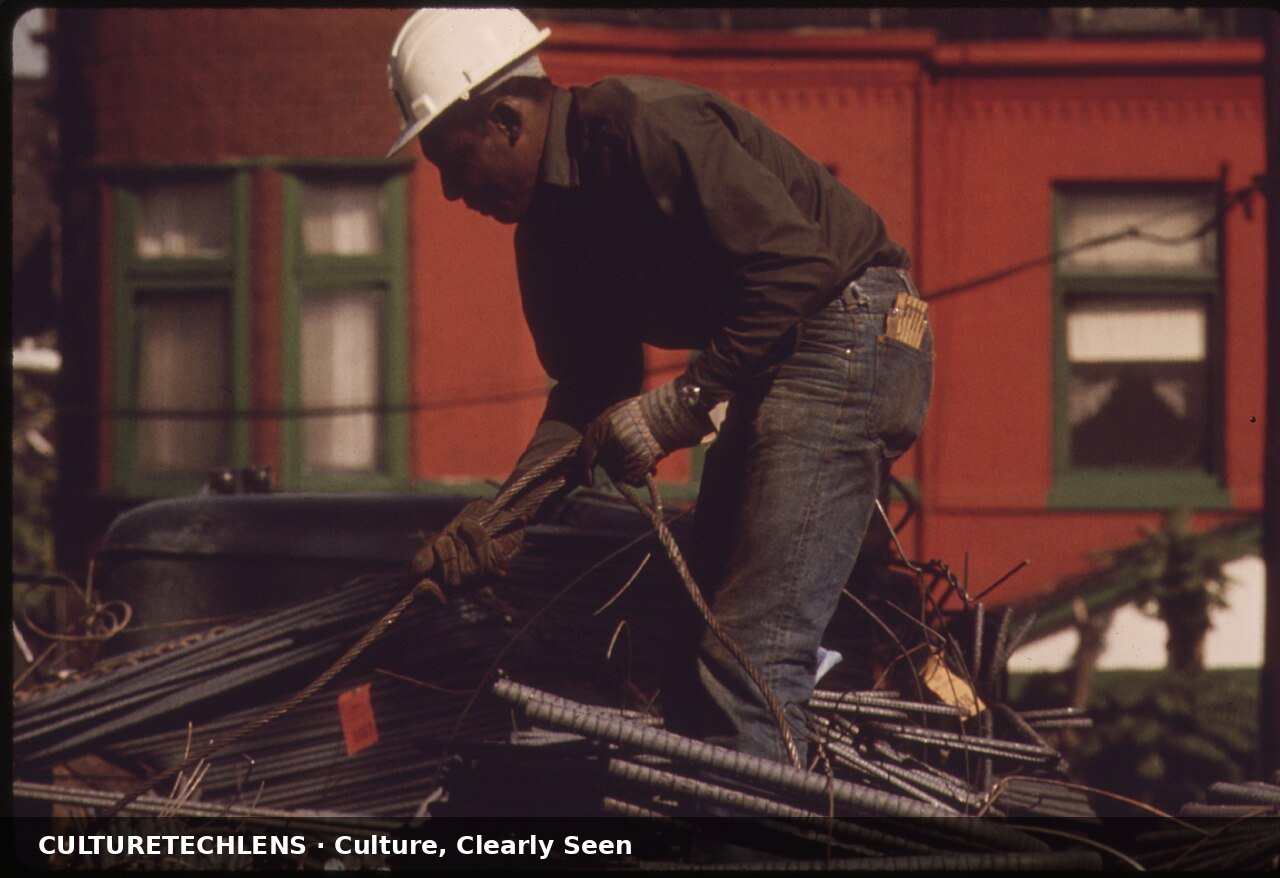 Black construction worker in south side chic, 1973