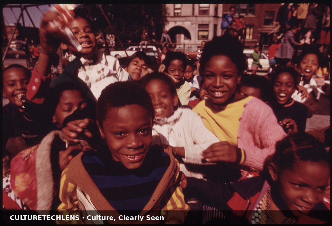 South side group of black children in chicag, 1973
