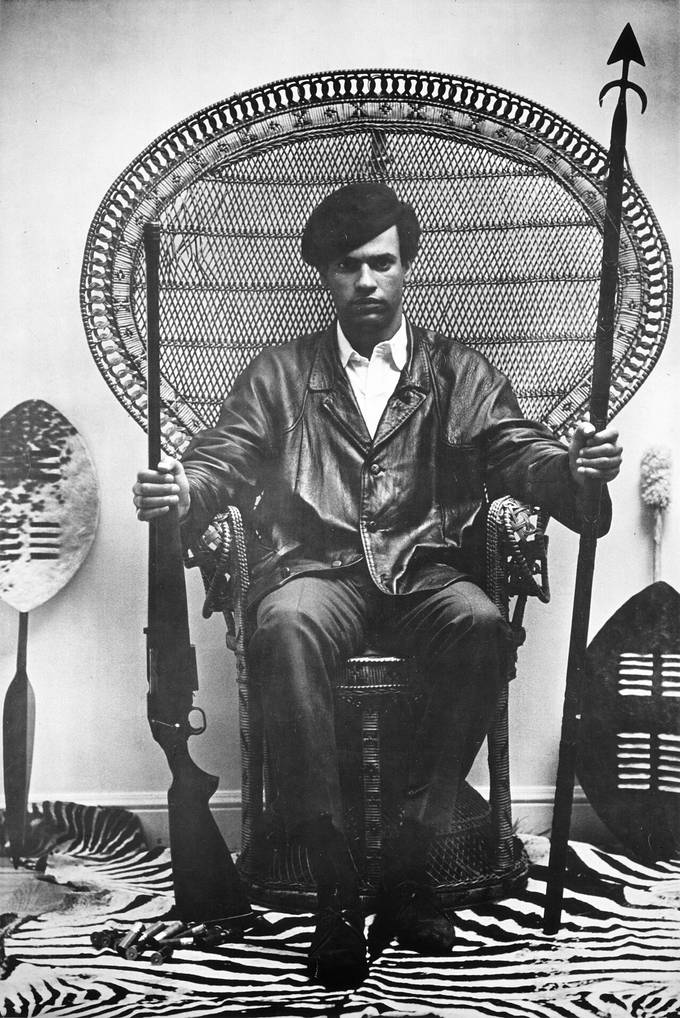 Portrait photograph of Huey P. Newton, co-founder of the Black Panther Party, by Blair Stapp.