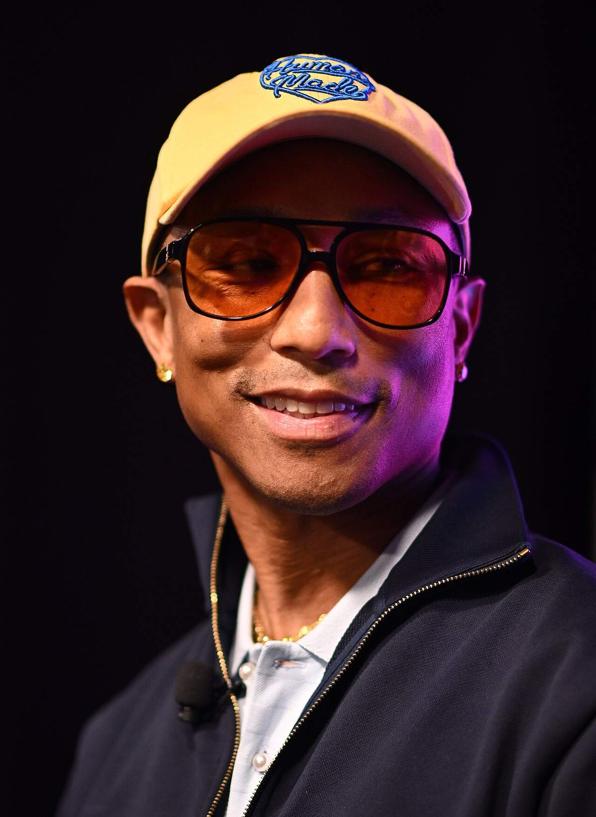 Pharrell Williams backstage at Web Summit, Lisbon, November 11, 2024.