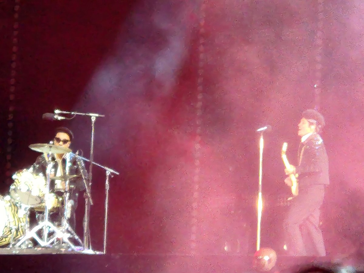 Silk Sonic — Bruno Mars and Anderson .Paak — performing live at Rogers Stadium, Toronto, on The Romantic Tour, May 28, 2026.