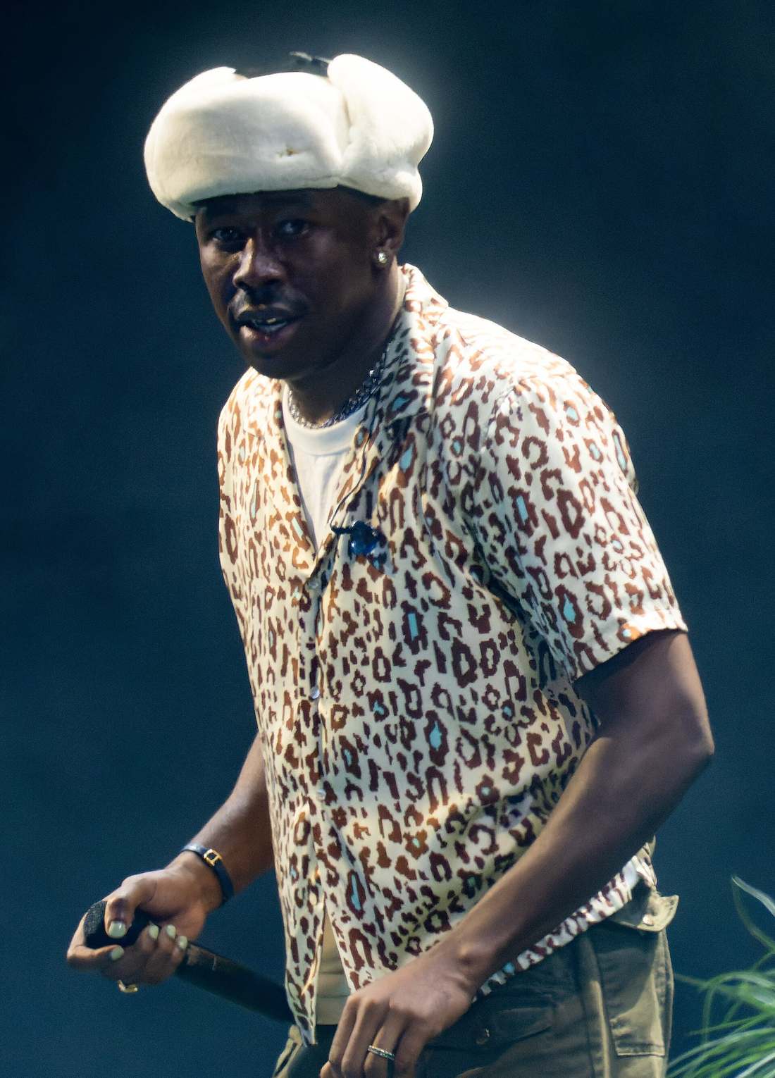 Tyler, the Creator portrait, cropped Commons photograph.