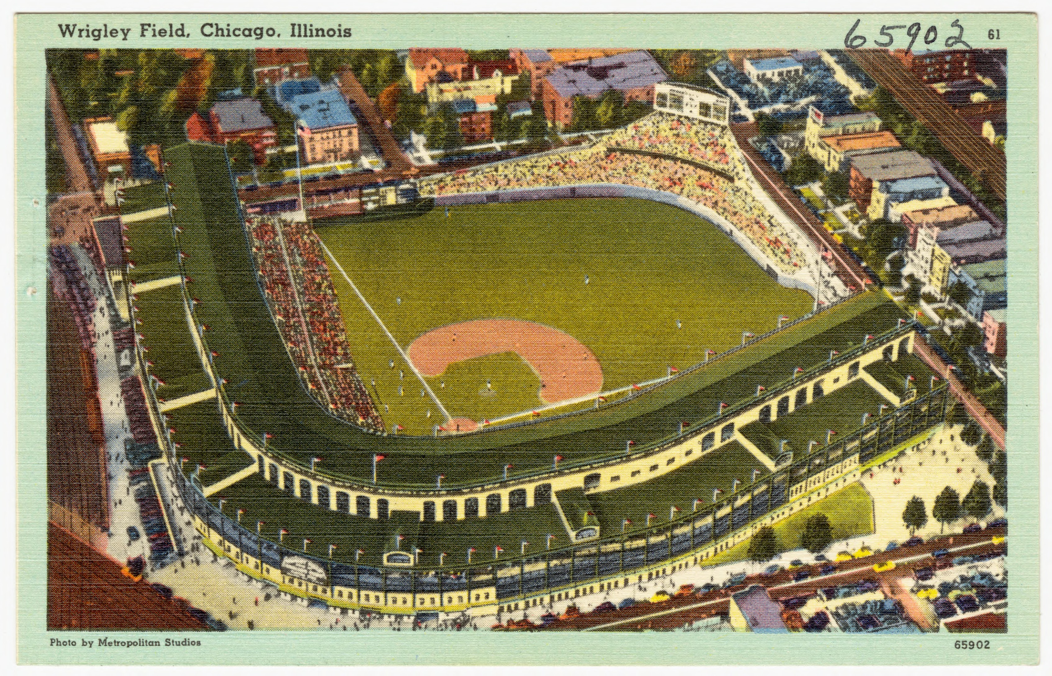 Wrigley Field, Chicago, vintage postcard